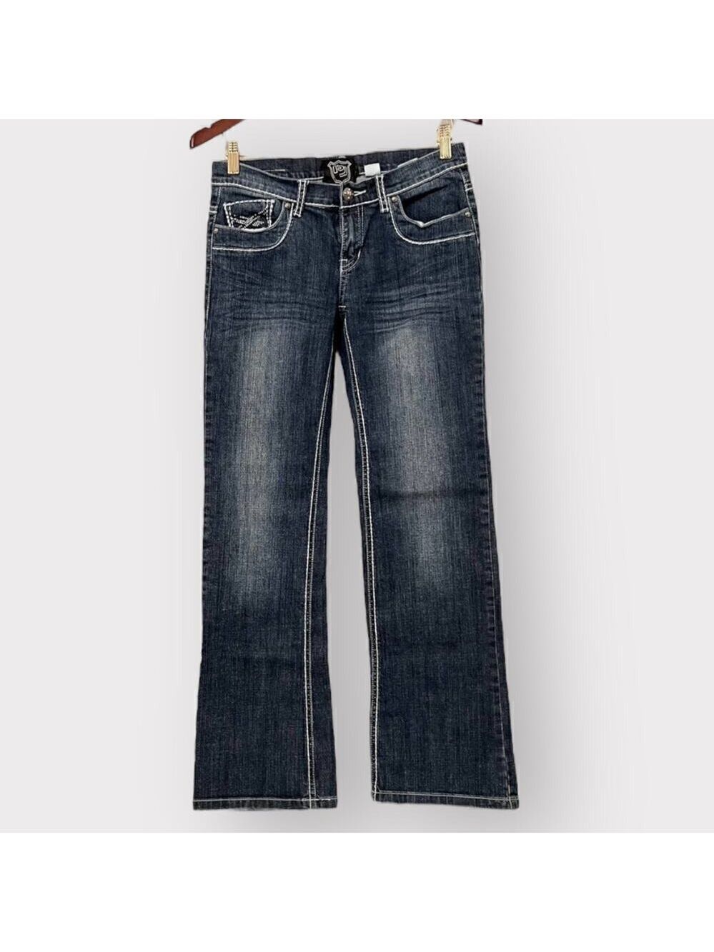 Petrol Womens Finney Designer Blue Jeans sz 2 27x32 5-Pocket Low Rise Bootcut